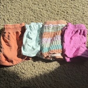 Cat & Jack Pastel Shorts Set - Peach, Mint, Pink, Striped